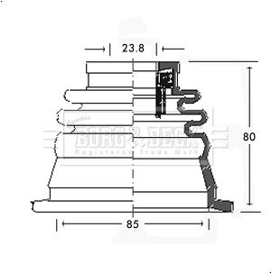 BORG & BECK gofruotoji membrana, kardaninis velenas BCB2662